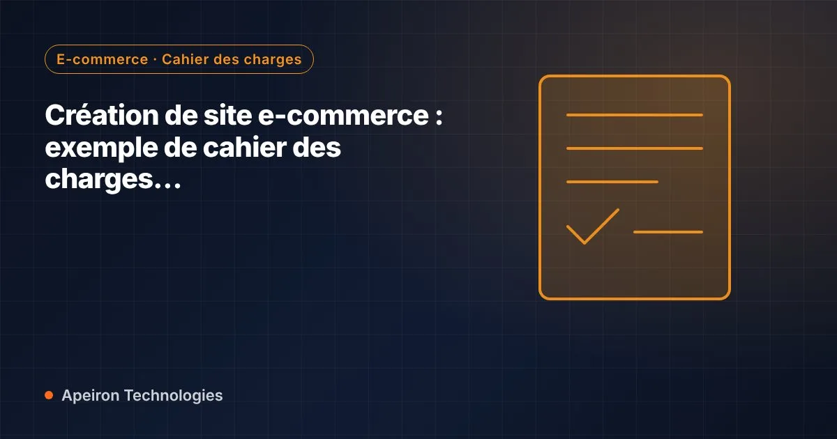 Création de site e-commerce : exemple de cahier des charges gratuit