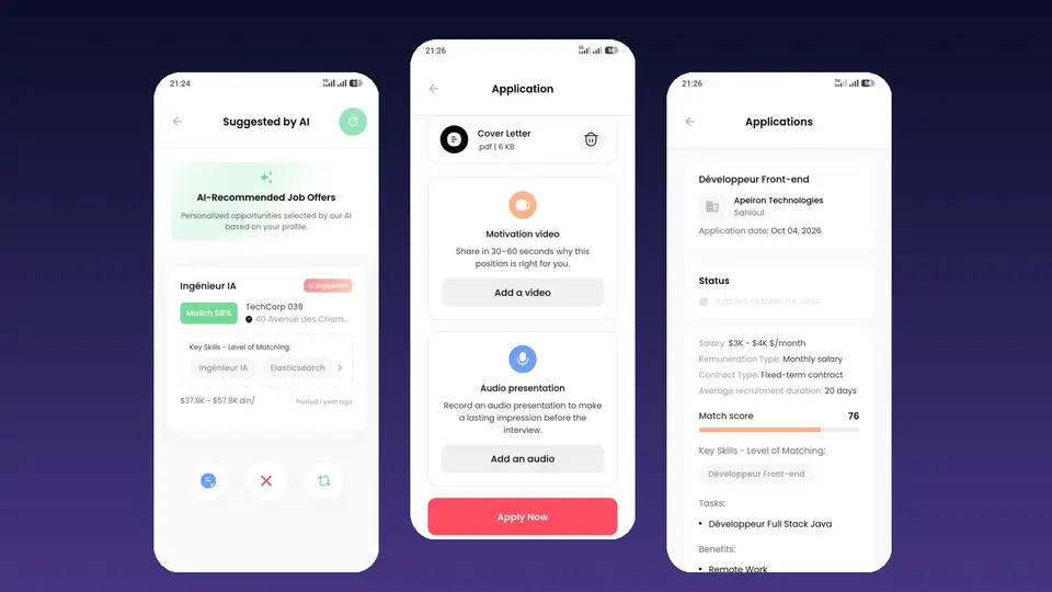 Higher — App mobile de matching emploi | Apeiron
