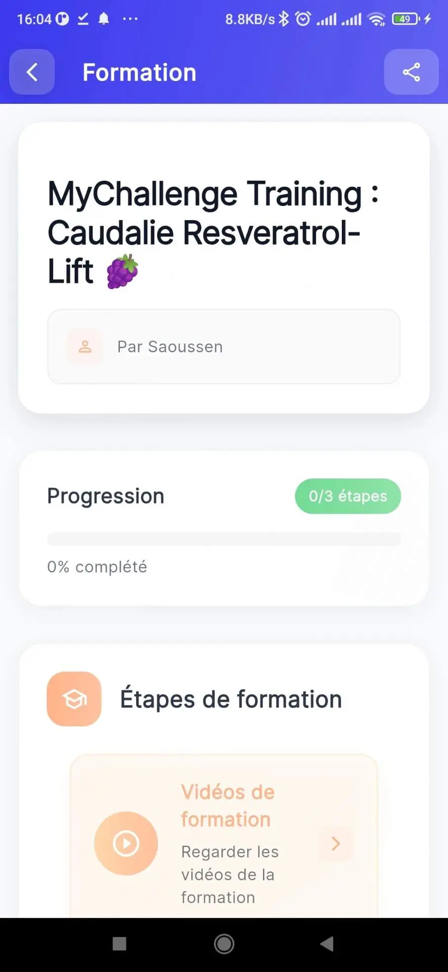 Training detail — Caudalie Resveratrol-Lift