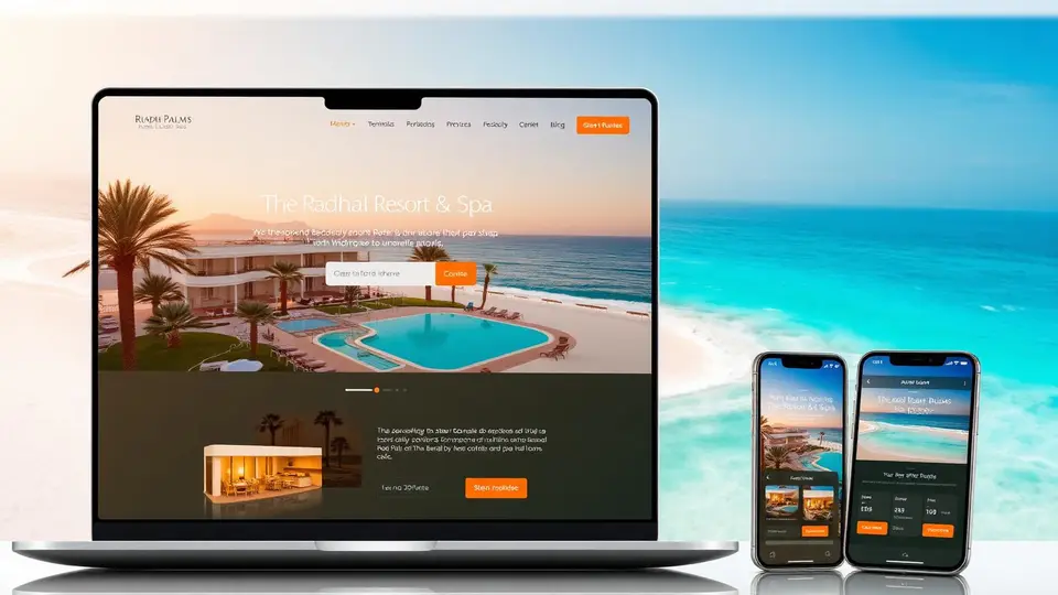 Riadh Palms Resort & Spa — Site web & moteur de réservation — réalisation Apeiron Technologies