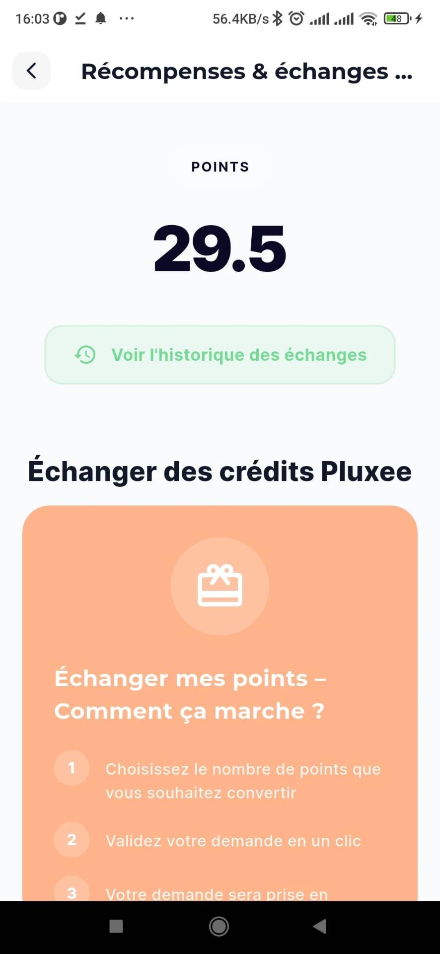 Récompenses & échange Pluxee