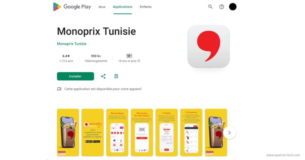 Application Mobile E-commerce - Monoprix Tunisie
